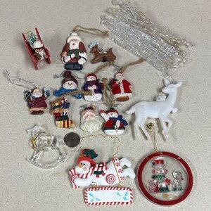 Vintage Festive Christmas Ornaments Set